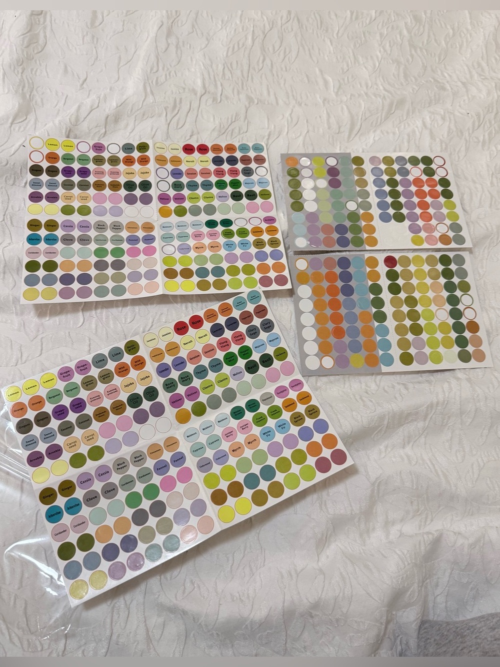 Essential Oil Bottle Cap Label Stickers Assorted Lot